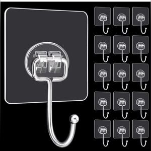 Large Adhesive Hooks, 15-Pack Hold 44lb(Max) Heavy Duty Sticky Hooks